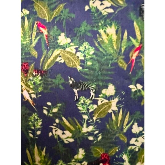 ZARA MAN SHIRT ZEBRA TIGER PARROT LEAF PRINT LONG SLEEVE SLIM FIT GREEN SMALL S - Picture 3 of 5